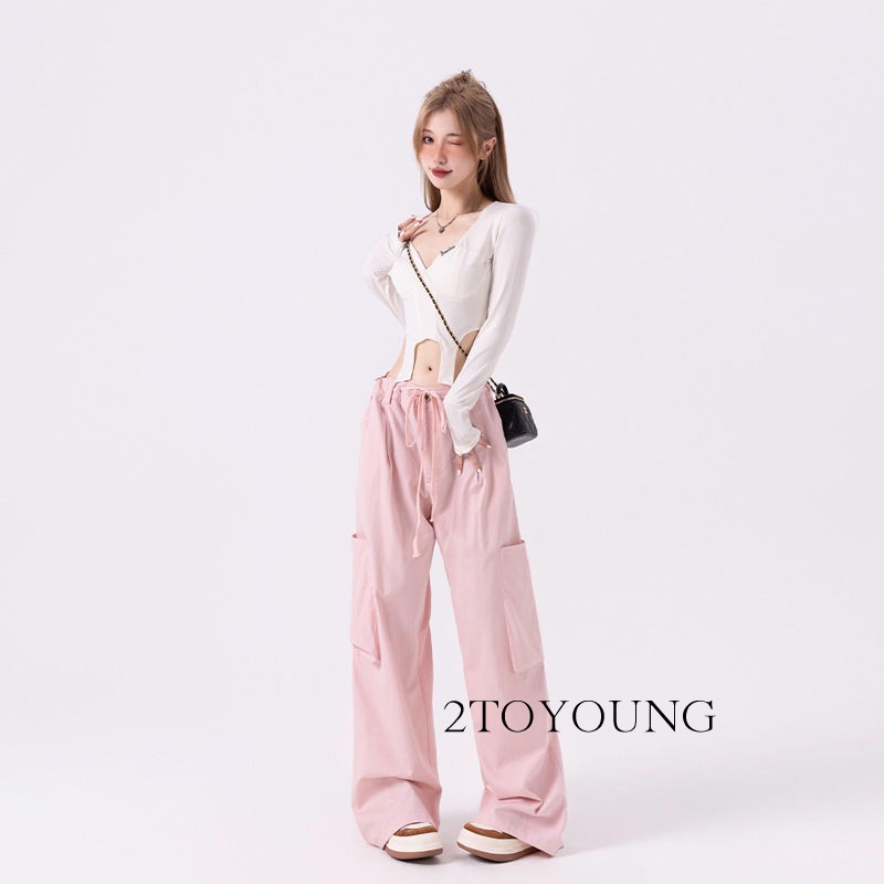 2toyung-กางเกงขายาวผู้หญิง-กางเกงขายาว-ผ้า-ที่สะดวกสบาย-pants-nv2105