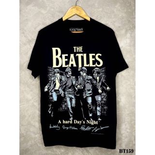 Thebeatlesเสื้อยืดสีดำสกรีนลายBT159