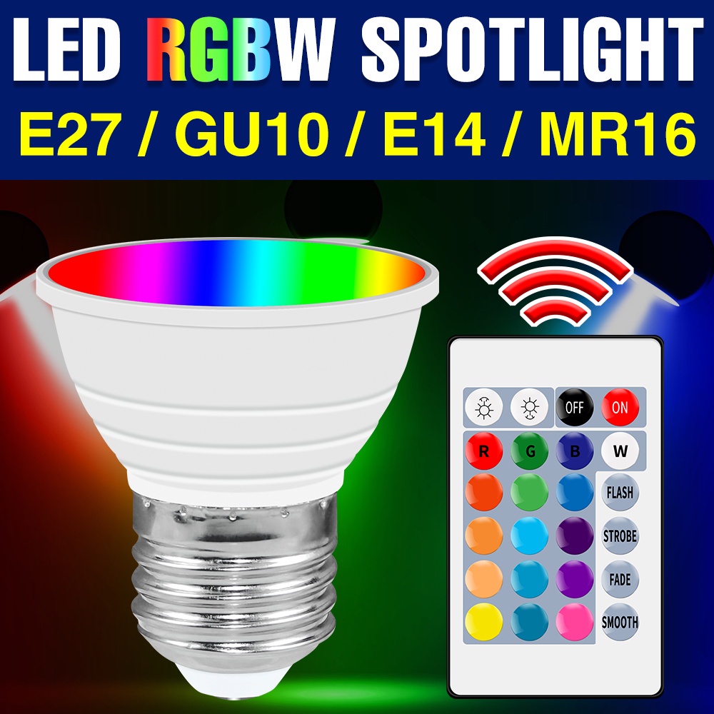 ไฟสปอตไลท์-led-220v-gu10-นีออน-หรี่แสงได้-rgb-ประหยัดพลังงาน-ir-รีโมตคอนโทรล-เปลี่ยนสีได้-สําหรับตกแต่งห้อง