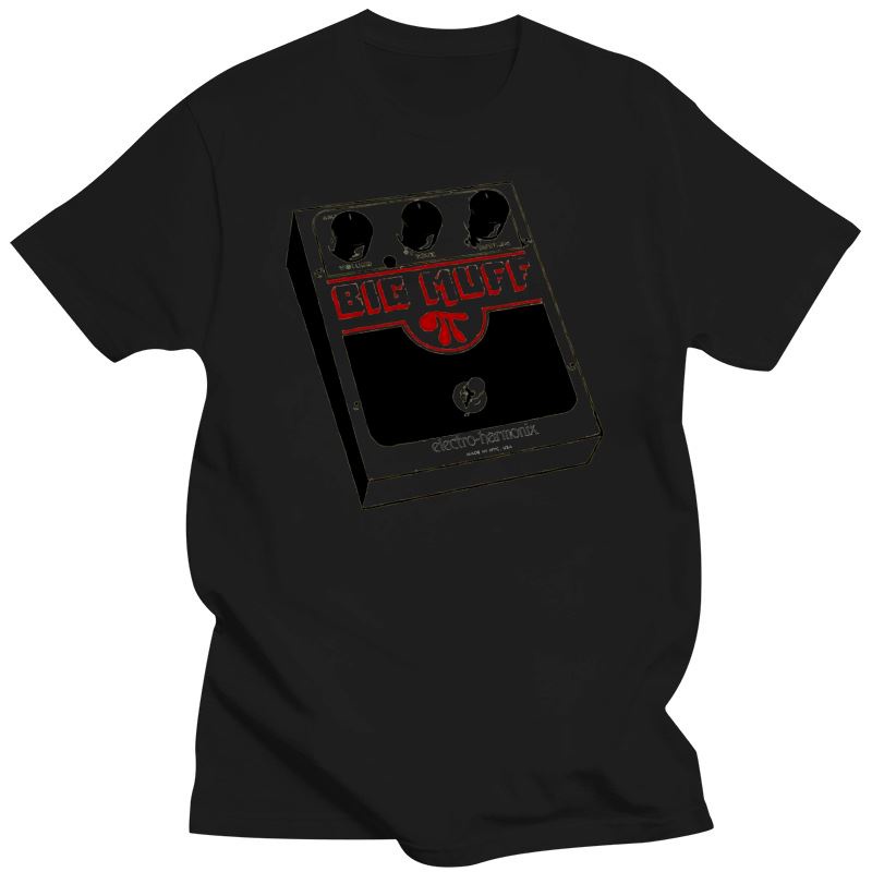 shoegaze-เสื้อยืดลําลองสําหรับผู้ชาย-แขนสั้น-คอกลม-พิมพ์ลาย-guitar-pedal-effect-big-muff-screen-printed