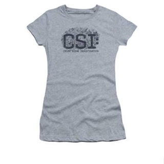 Csi - Distressed Logo Womens T-Shirt เสื้อยืดแฟชั่น เสื้อวินเทจชาย Tee เสื้อยืดเด็กผช