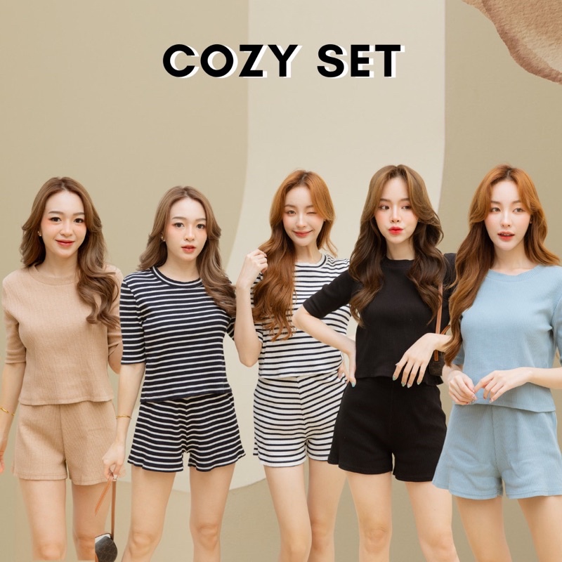 กรอกโค้ด-wqbkfq-ลด-125-basicnotbasics-cozy-set-ชุดเซต-เสื้อ-กางเกงขาสั้น