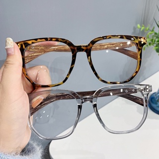 แว่นตา แว่นสายตาสั้น - 1.0~6.0 แว่นทรงเหลี่ยม แว่นแฟชั่น มีให้เลือกหลายสี กรอบแว่นผู้หญิง แว่นผู้ชาย  เลนส์ HD บางเฉียบ ตัวกรองแสง กรอบแว่นวินเทจลายไม้