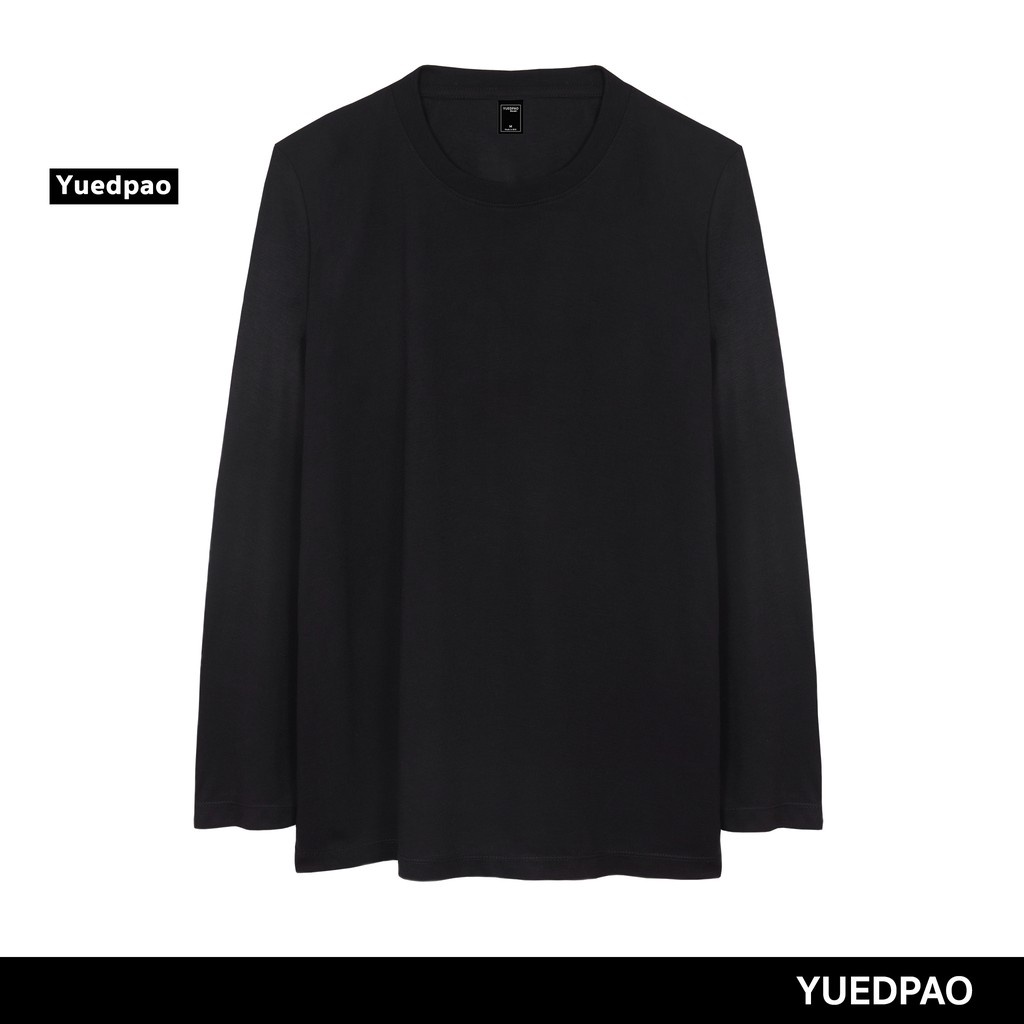 ภาพหน้าปกสินค้าYuedpao ยอดขาย No.1 รับประกันไม่ย้วย 2 ปี เสื้อยืดเปล่า เสื้อยืดสีพื้น เสื้อยืดแขนยาว_สีดำ