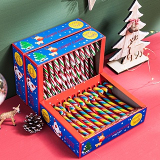 fasimiyu ลูกอมคริสต์มาสจำนวนมากสร้างสรรค์สุทธิชื่อเสียงชนิดบรรจุกล่องขนาดเล็กอ้อยขนมอมยิ้มชนิดบรรจุกล่อง 12 ชิ้น