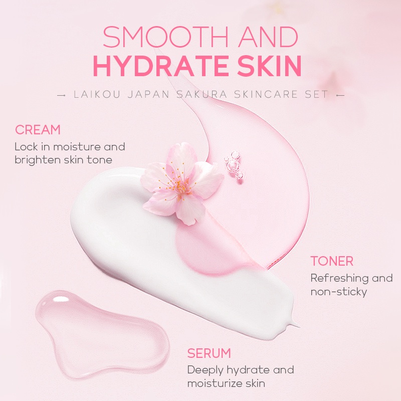 ภาพสินค้าLAIKOU Japan Sakura Skin Care Set Brighten Skin Tone Nourishing Moisturizing Skincare 5pcs/Set จากร้าน laikou.thailand บน Shopee ภาพที่ 6