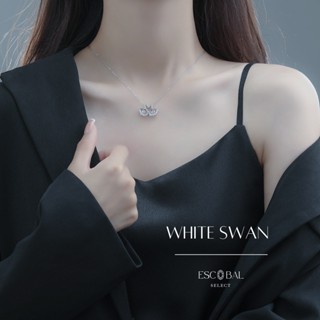 ESCOBAL✨พร้อมส่ง สร้อยคอเงินแท้ White Swan สื่อรัก สิริมงคล สร้อยเงินแท้ สร้อยคอเพชร สร้อยคอแฟชั่น สร้อยเพชรออกงาน