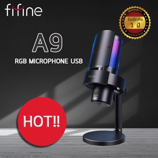 FIFINE A9 RGB Microphone 4 Types Of Directional With Quick Mute Button For Gaming Podcasting Recording ไมโครโฟน