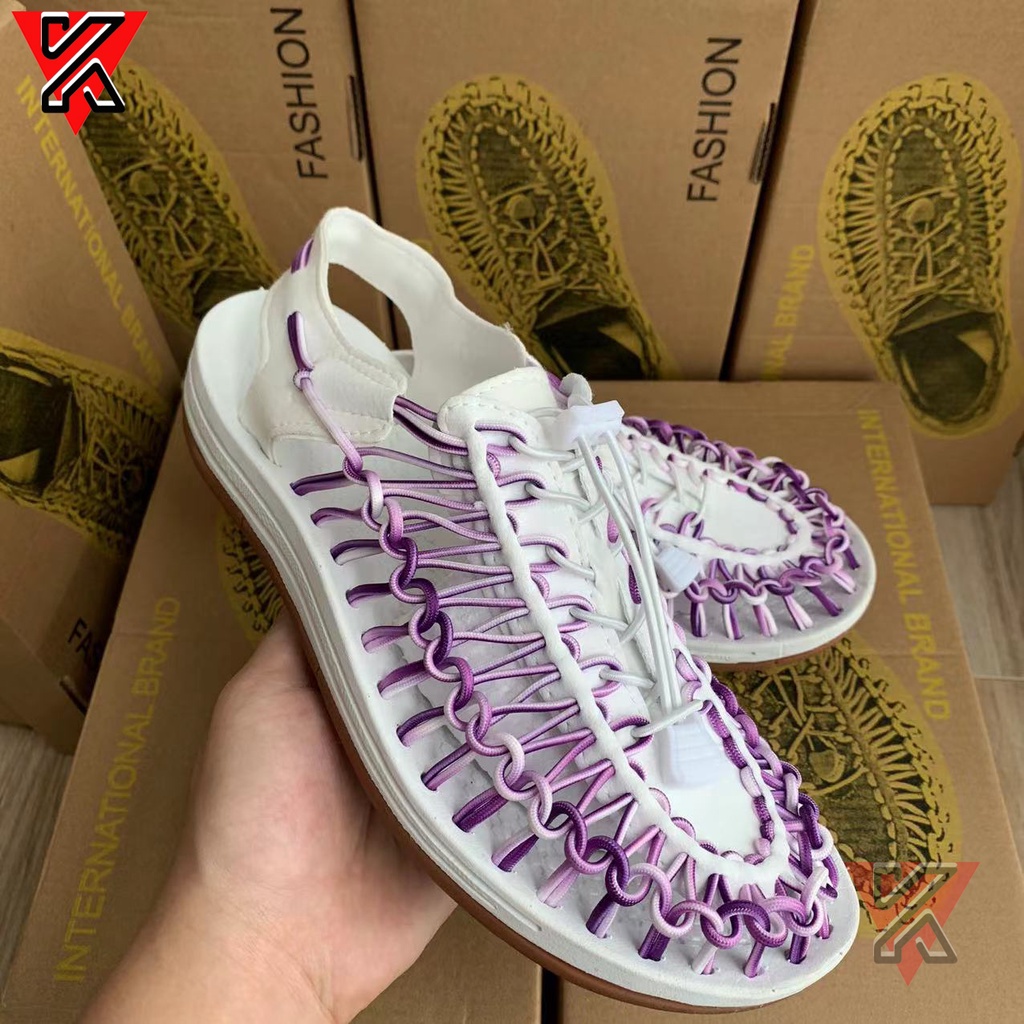 ใหม่สีม่วง-5-สี-keen-รองเท้าแตะชายและหญิง-รองเท้าทอ