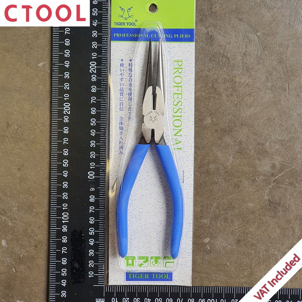 คีมปากแหลม-ซึโนดะ-8นิ้ว-rp-200-30-tiger-tool-ของแท้-authentic-long-nose-pliers-200mm-ซีทูล-ctoolhardware