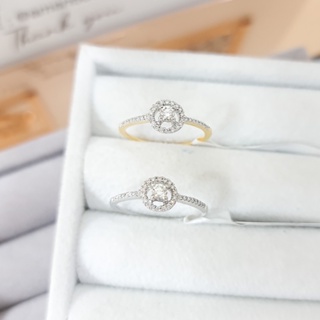 💎Amantio Diamond💎แหวนเพชรแท้halo ก้านเล็ก เพชรแท้ ทองแท้18k