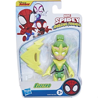 Spidey and His Amazing Friends Marvel Electro Action Figure Toy, Preschool Super Hero 4-Inch Scale Figure with Accessory F3999 ฟิกเกอร์ Spidey and His Amazing Friends Marvel Electro ขนาด 4 นิ้ว พร้อมอุปกรณ์เสริม F3999