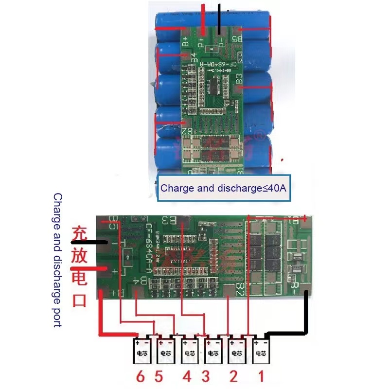 bms-6s-24v-15a-40a-วงจรป้องกันแบตเตอรี่-บอร์ดป้องกันการชาร์จ-li-ion-18650