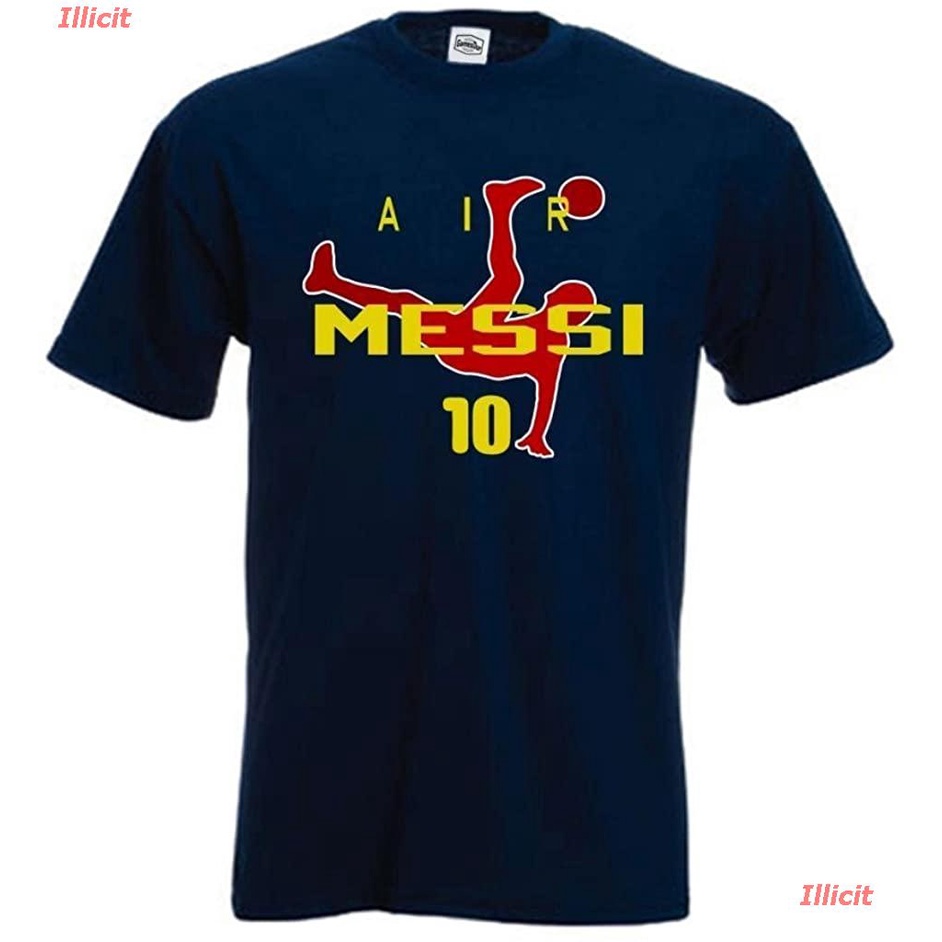 tee-เสื้อตราหานคู่-เสื้อยืดยอดนิยม-spain-soccer-club-leo-fans-air-messi-adult-t-shirt-sports-t-shirt