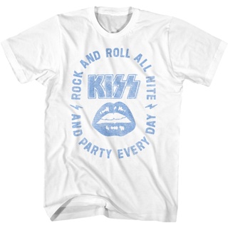 Rock And Roll All Nite And Party Every Day KISS T-Shirt เสื้อยืดเข้ารูป เสื้อยืดถูกๆ