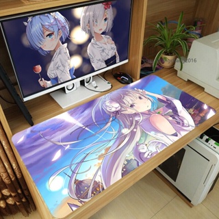 2019 ใหม่ แผ่นรองเมาส์ คีย์บอร์ด ขนาดใหญ่ ลายการ์ตูนอนิเมะ Re:zero Emilia JC 18