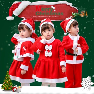 Childrens Christmas Costumes Santa Claus Role-playing Costumes Baby Christmas Costumes Boy Girl Xmas Party Fancy Dress Outfit