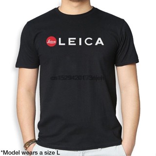 Tee ช่างภาพโลโก้กล้อง Leica การถ่ายภาพสีดําเสื้อยืดผู้ชายเสื้อยืดเสื้อยืดแฟชั่นท็อปส์ซูเสื้อผ้าเสื้อยืด เสื้อวินเทจผญ