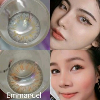 คอนแทคเลนส์ บิ๊กอาย รุ่น Emmanuelle/Emquatier สีเทา/ตาล Gray/Brown มีค่าสายตา (0.00)-(-7.00)