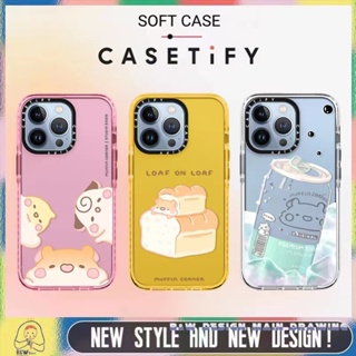 Casetify เคสโทรศัพท์มือถือแบบนิ่ม ใส กันกระแทก ลายขนมปัง หนูแฮมสเตอร์น่ารัก สําหรับ iPhone14 13 12 Pro Max 11 Pro Max