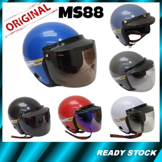 Hitam หมวกกันน็อคมอเตอร์ไซค์ MS88 พร้อมเนคไทด์สีดํา พร้อมหมวกฟองน้ําหนา MS88 MS88