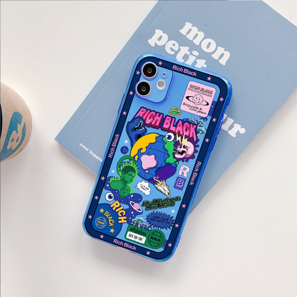 ขายดี-เคสโทรศัพท์มือถือ-เรืองแสง-สีฟ้า-สําหรับ-iphone-apple-12promax-13-xmax-huawei-xiaomi-oppo