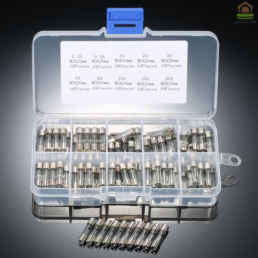 สินค้าเฉพาะจุด-100pcs-5x20mm-fast-blow-glass-tube-fuses-assorted-kit-amp-0-2a-0-5a-1a-2a-3a-5a-8a-10a-15a-20a