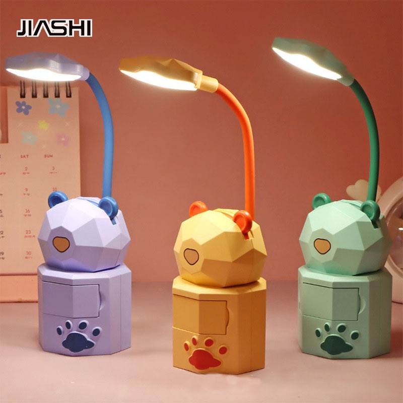 jiashi-โคมไฟ-led-โคมไฟกลางคืนในหอพักเด็ก-โคมไฟข้างเตียง-โคมไฟโต๊ะการ์ตูน-usb-ชาร์จได้-พับ-การป้องกันดวงตา-ไม่ต้องพราว