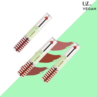 ถุกที่สุด❗️Ustar UZ Vegan 2In1 Watery &amp; Velvet Lip ลิปสติก+ลิควิดลิป เบอร์ 2