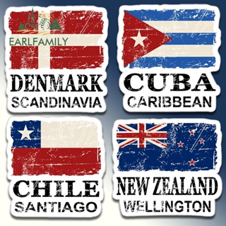 Earlfamily สติกเกอร์ ลายธงชาตินิวซีแลนด์ Denmark Chile Cuba ขนาด 13 ซม. สําหรับติดตกแต่งรถยนต์ รถจักรยานยนต์ รถยนต์