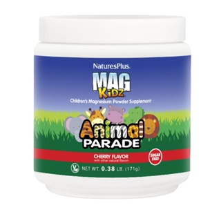 NaturesPlus Mag Kidz Animal Parade Childrens Magnesium Powder Supplement Cherry 0.38 lb 171 g แมกนีเซียม Nature s plus