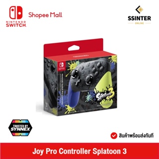 สินค้า Nintendo Switch : Joy Pro Controller Splatoon 3 นินเทนโด้ สวิตช์ จอยโปร คอนโทรลเลอร์ (รับประกันศูนย์ไทย Synnex )