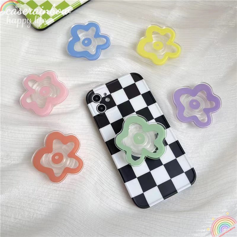 ขาตั้งโทรศัพท์มือถือ-แบบใส-ลายดอกไม้-สีแคนดี้-หลากสี-พับได้-ขยายได้