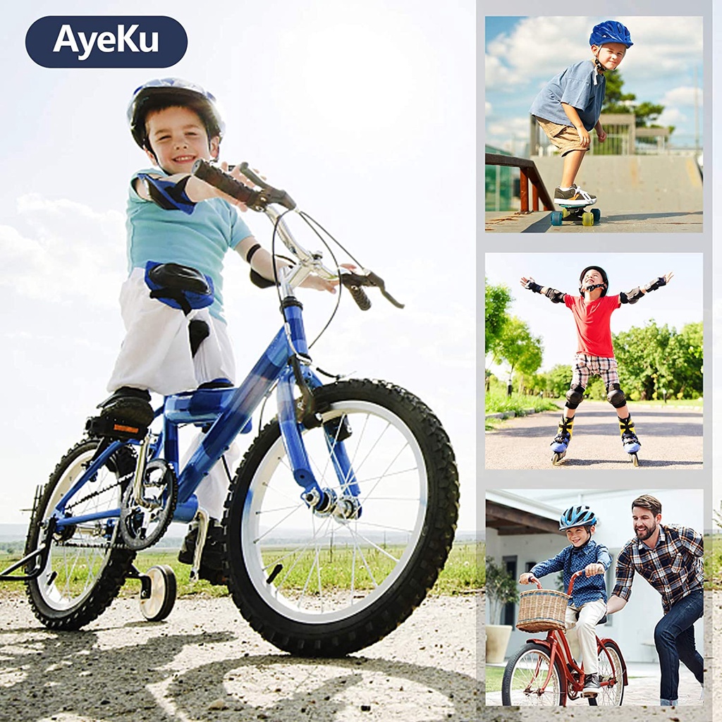 สนับเข่าเด็ก-สนับเข่าเด็กจักรยาน-7ชิ้น-เหมาะสำหรับเด็กอายุ-3-15ปี-สนับเข่าเด็กคลาน-roller-skating-protector