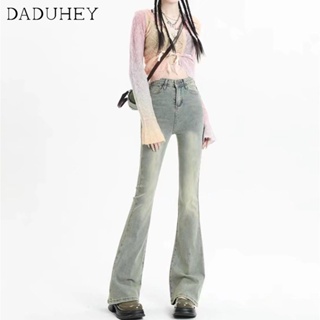 DaDuHey💕 Womens New Jeans High Waist Slimming and Straight Wide Leg Slightly Flared Mop Trousers Pants