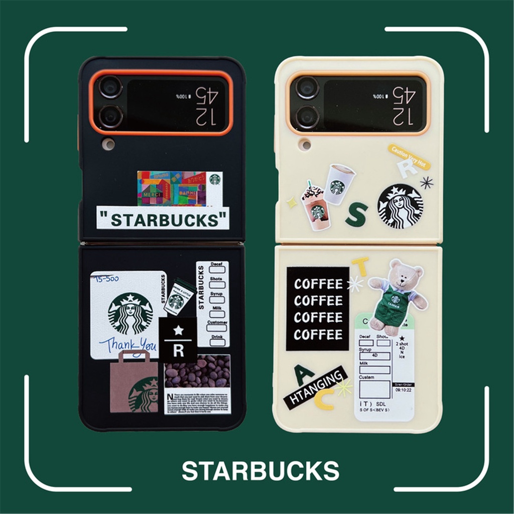 เคสโทรศัพท์มือถือ-แบบนิ่ม-ลาย-starbucks-coffee-ordering-สําหรับ-z-flip-3-4-5g-samsung-galaxy-z-flip-3-4