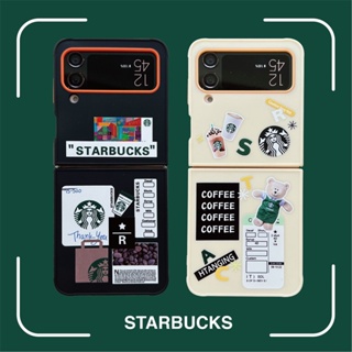 เคสโทรศัพท์มือถือ แบบนิ่ม ลาย Starbucks Coffee Ordering สําหรับ Z Flip 3 4 5G Samsung Galaxy Z Flip 3 4