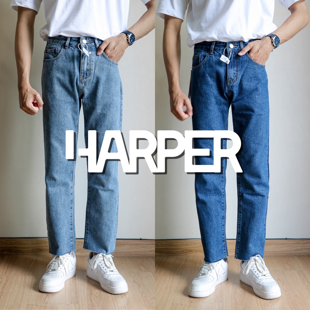 สินค้าขายดี-baron-harper-denim-กางเกงยีนส์เอวสูงขากระบอกตรง