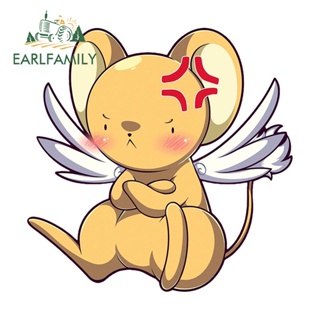 Earlfamily สติกเกอร์ไวนิล ลายการ์ตูนอนิเมะ Kero Card Captor Sakura กันรอยขีดข่วน สําหรับติดตกแต่งหน้าต่างรถยนต์ 13 ซม. x 13 ซม.