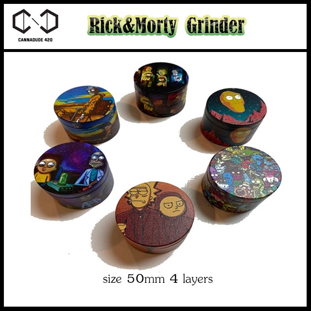 grinder-ริกมอตี้-grinder-50mm-เครื่องบด-ที่บด-ขนาด-50มม-4-ชั้น-metal-grinder-ริกมอตี้