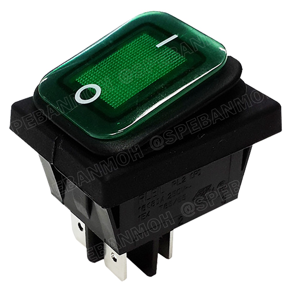 [ 1 ชิ้น ] RL2P-21N 220V เขียว Green RLEIL Rocker Switch Switch RL2P ...