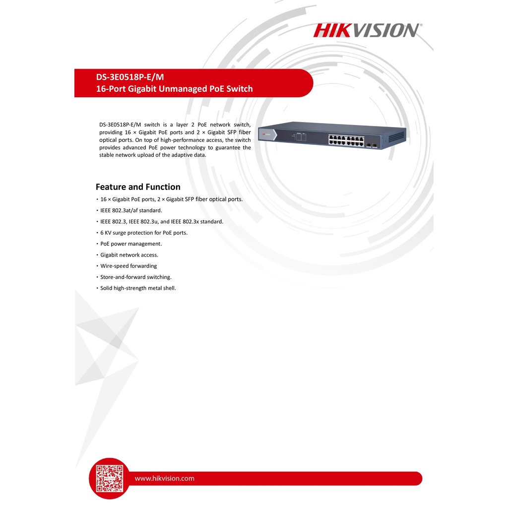 hikvision-16-port-gigabit-unmanaged-poe-switch-ds-3e0518p-e-m-16-gigabit-poe-2-gigabit-sfp-fiber-optical-ports