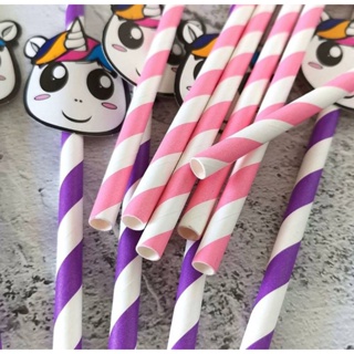 📍Fancy Unicorn Paper Straws ชุดหลอดกระดาษแฟนซียูนิคอน📍