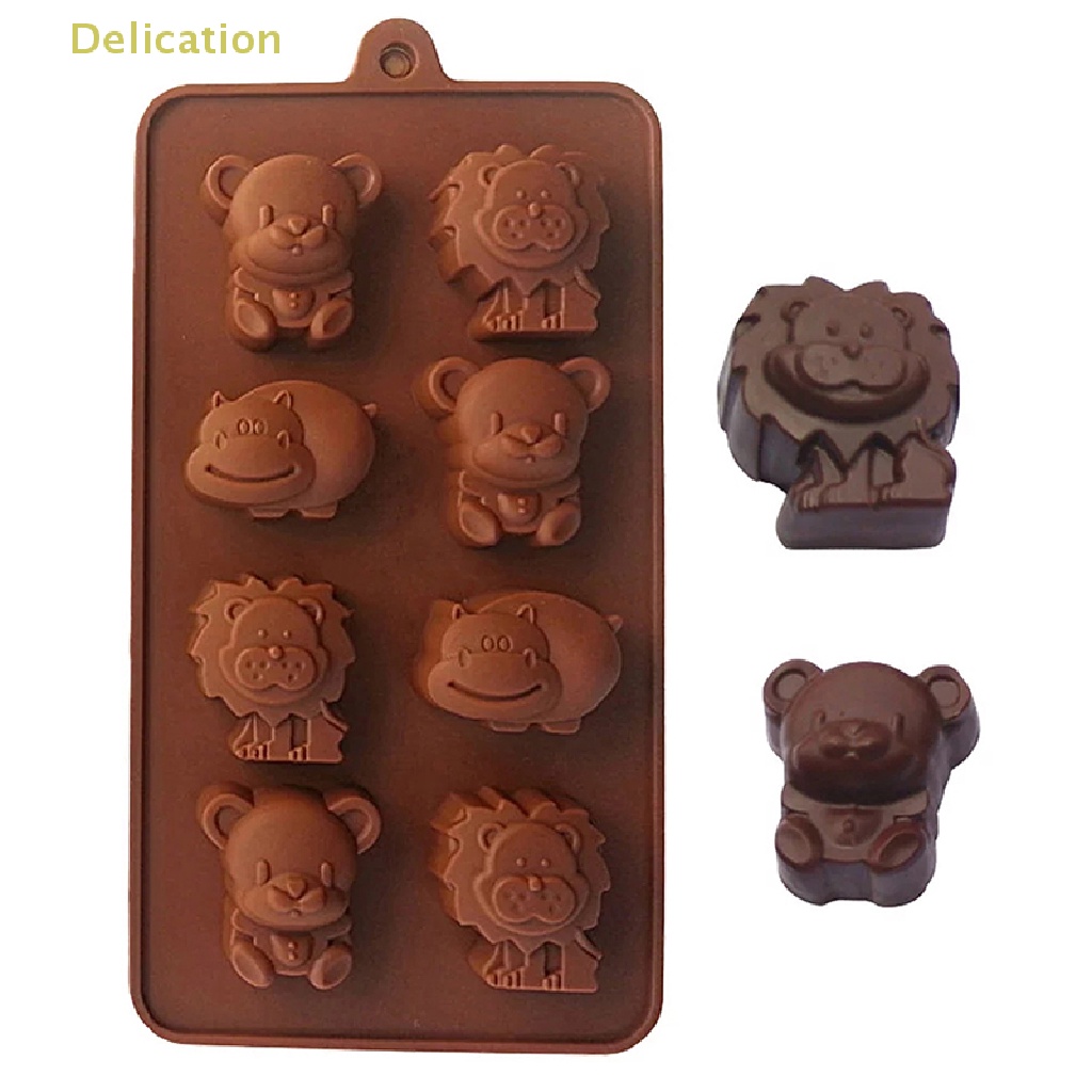 delication-แม่พิมพ์ซิลิโคน-รูปสัตว์-สิงโต-หมี-ฮิปโป-diy-สําหรับทําสบู่-ช็อคโกแลต-เค้ก-เครื่องครัว