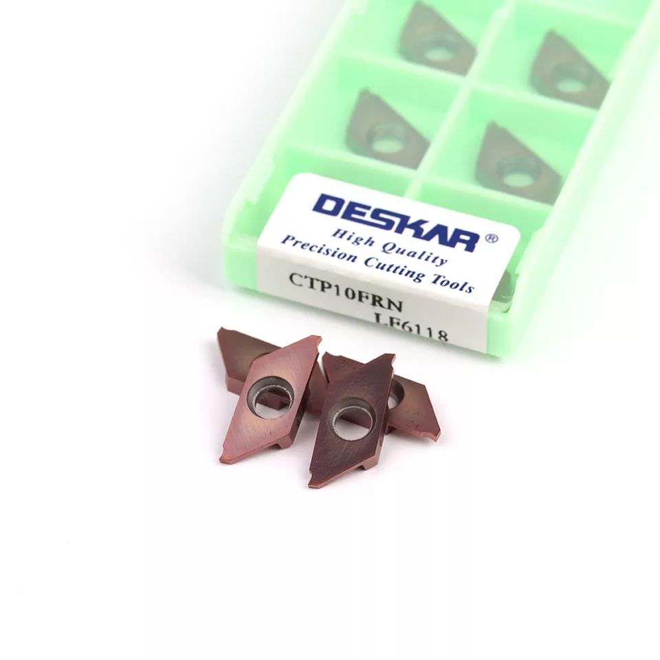 DESKAR ด้ามมีดตัด 10มิล CTPR และ เม็ดมีดกลึง CTP15FRN สำหรับ CNC ...