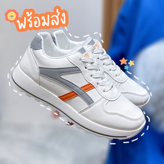 catani 👟รุ่นใหม่ล่าสุด รองเท้าผ้าใบ ลายเส้น สไตล์เกาหลี 2สี พร้อมส่ง