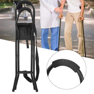 Portable Folding Walking Stick Lightweight Non‑slip Aluminum Alloy Durable Walking Chair with Seat Crutches Senior Mobil
