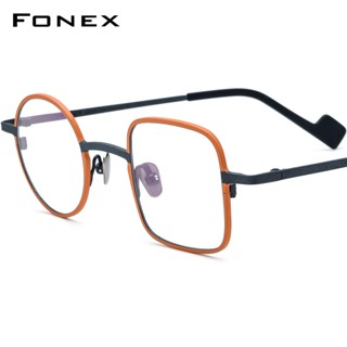 Fonex ใหม่ แว่นตาแฟชั่น กรอบไทเทเนียมบริสุทธิ์ ทรงสี่เหลี่ยม สไตล์วินเทจ เรโทร สําหรับสตรี 2022