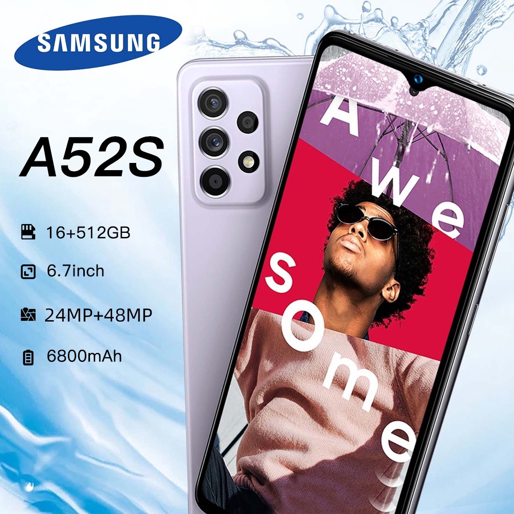 ภาพหน้าปกสินค้าโทรศัพท์ samsung A52s โทรศัพท์มือถือ 6.7นิ้ว สมาร์ทโฟน 16+512GB โทรศัพท์ถูกๆ 5G โทรศัพท์ แถมฟรีอุปกรณ์ครบชุด