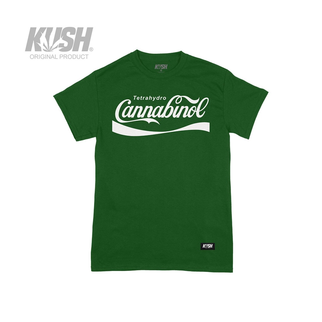 เสื้อคนอ้วน-เสือยืดผู้ชาย-เสื้อยืด-kush-co-thc-สีเขียว-ผ้าฝ้าย-100-mfq-เสื้อยืดสีขาวผู้ชาย-tee